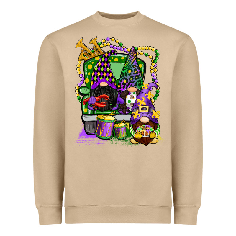 Mardi Gras Gnomies Truck Heavyweight Sweatshirt by CowGirlArtShop | Teevron