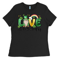 Black love st. patricks day gnome Ladies Tee - MaliasSmallBusiness