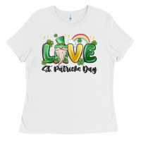 White love st. patricks day gnome Ladies Tee - MaliasSmallBusiness