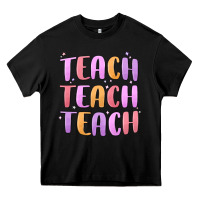 Black teach teach varsity Heavy Core Tee - MaliasSmallBusiness