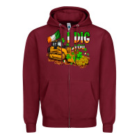 Burgundy I dig you St. Patrick's Zipper Hoodie - OliviaCreatesArt