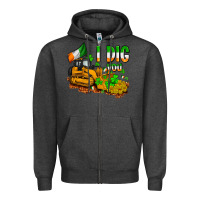 Charcoal Heather I dig you St. Patrick's Zipper Hoodie - OliviaCreatesArt