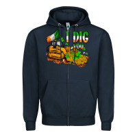 Navy I dig you St. Patrick's Zipper Hoodie - OliviaCreatesArt