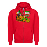 Red I dig you St. Patrick's Zipper Hoodie - OliviaCreatesArt
