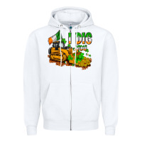 White I dig you St. Patrick's Zipper Hoodie - OliviaCreatesArt