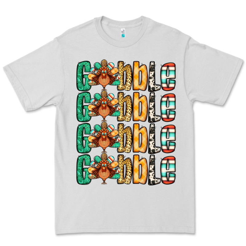 Gobble Till You Wobble Thanksgiving Turkey Premium Tee by NancyCooperArtShop | Teevron