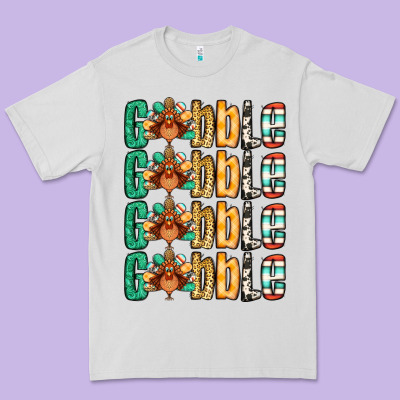 Gobble Till You Wobble Thanksgiving Turkey Premium Tee Designed By Nancycooperartshop