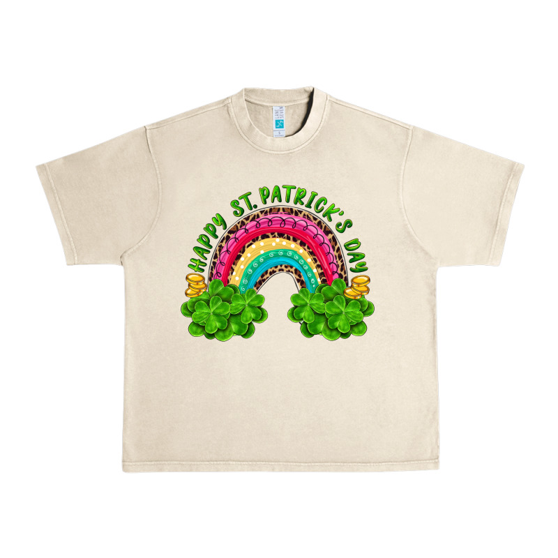 Happy St Patricks Day Rainbow And Shamrock Urban Heavy Tee by RanaPortraitStore | Teevron