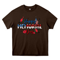 Chocolate Brown happy memorial day Heavy Core Tee - MaliasSmallBusiness