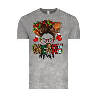 Cloud Rock Christmas merry mama messy bun Vintage Tee - Jasminsmagicworld