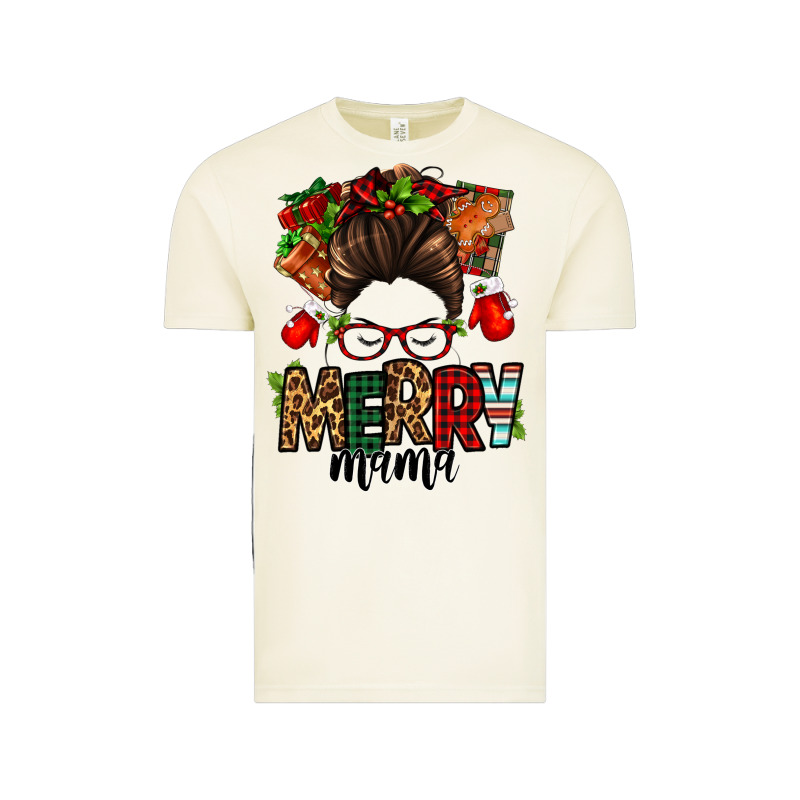Christmas Merry Mama Messy Bun Vintage Tee by Jasminsmagicworld | Teevron