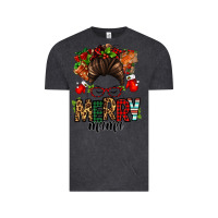 Vintage Black Christmas merry mama messy bun Vintage Tee - Jasminsmagicworld