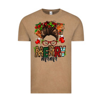 Vintage Coffee Christmas merry mama messy bun Vintage Tee - Jasminsmagicworld