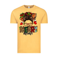 Vintage Mustard Christmas merry mama messy bun Vintage Tee - Jasminsmagicworld
