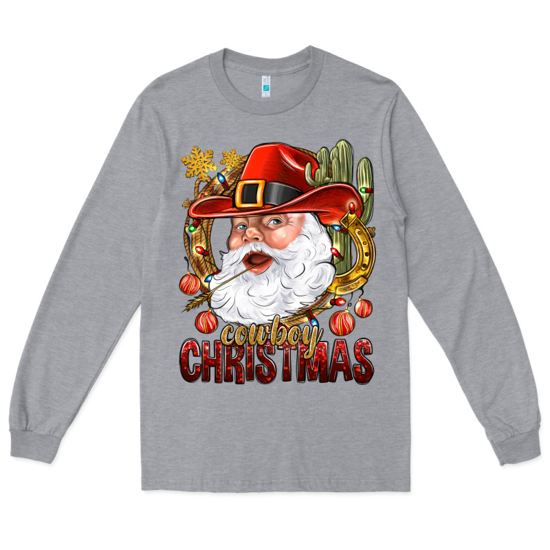 Cowboy Christas Santa Long Sleeve Tee by NancyCooperArtShop | Teevron