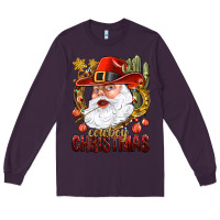 Plum Cowboy Christas Santa Long Sleeve Tee - NancyCooperArtShop