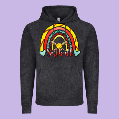 Softball Rainbow Vintage Hoodie Designed By Ranaportraitstore