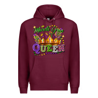 Burgundy mardi gras queen Premium Hoodie - FaDigitalArtStudio