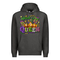 Charcoal Heather mardi gras queen Premium Hoodie - FaDigitalArtStudio