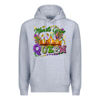 Heather Grey mardi gras queen Premium Hoodie - FaDigitalArtStudio