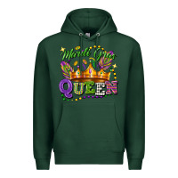 Sports Green mardi gras queen Premium Hoodie - FaDigitalArtStudio