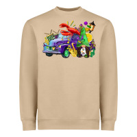 Mushroom mardi gras gnome on the truck Heavyweight Sweatshirt - CowGirlArtShop