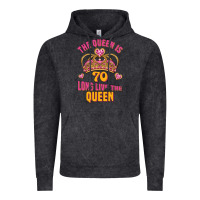 Vintage Black the queen is 70 long live the queen Vintage Hoodie - Jasminsmagicworld