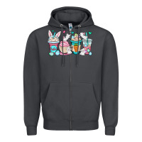 Smoke Easter bunnies coffee cups Zipper Hoodie - OliviaCreatesArt