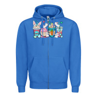 True Royal Easter bunnies coffee cups Zipper Hoodie - OliviaCreatesArt