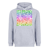 Heather Grey watercolor rainbow leopard seamless pattern Heavyweight Hoodie - BundleAndBundleShop