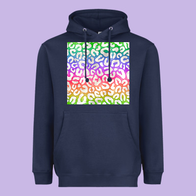 Watercolor Rainbow Leopard Seamless Pattern Heavyweight Hoodie Designed By Bundleandbundleshop