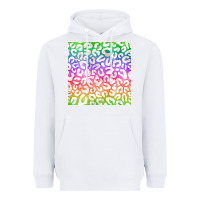 White watercolor rainbow leopard seamless pattern Heavyweight Hoodie - BundleAndBundleShop