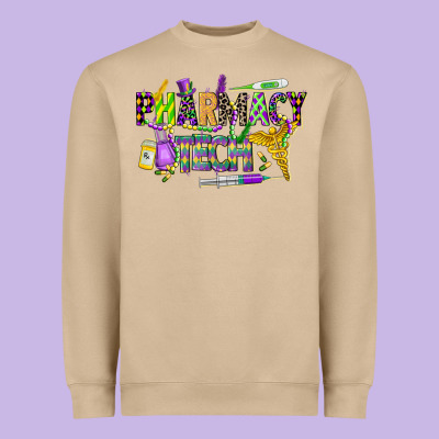 Mardi Gras Pharmacy Tech Heavyweight Sweatshirt Designed By Cowgirlartshop