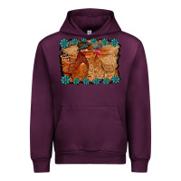 Mauve Wine chicken western Urban Hoodie - RacoonDesign