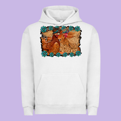 Chicken Western Urban Hoodie Designed By Racoondesign