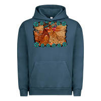 Pigment Midnight Navy chicken western Urban Hoodie - RacoonDesign