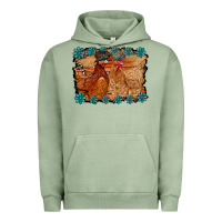 Pigment Oil Green chicken western Urban Hoodie - RacoonDesign