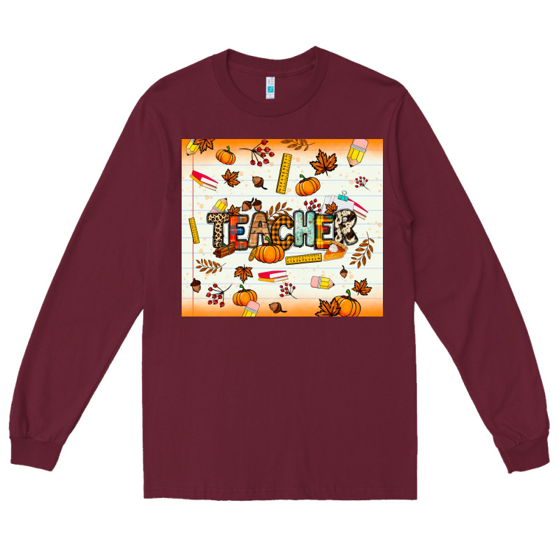 Teacher Fall Long Sleeve Tee by NancyCooperArtShop | Teevron