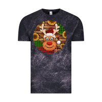 Cloud Black cute reindeer head Christmas Vintage Tee - Jasminsmagicworld
