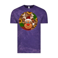 Cloud Purple cute reindeer head Christmas Vintage Tee - Jasminsmagicworld