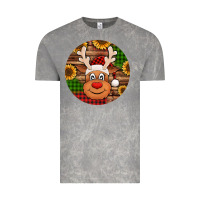 Cloud Rock cute reindeer head Christmas Vintage Tee - Jasminsmagicworld