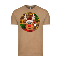 Vintage Coffee cute reindeer head Christmas Vintage Tee - Jasminsmagicworld