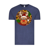 Vintage Denim cute reindeer head Christmas Vintage Tee - Jasminsmagicworld