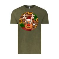 Vintage Olive cute reindeer head Christmas Vintage Tee - Jasminsmagicworld