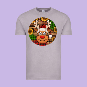 Cute Reindeer Head Christmas Vintage Tee Designed By Jasminsmagicworld