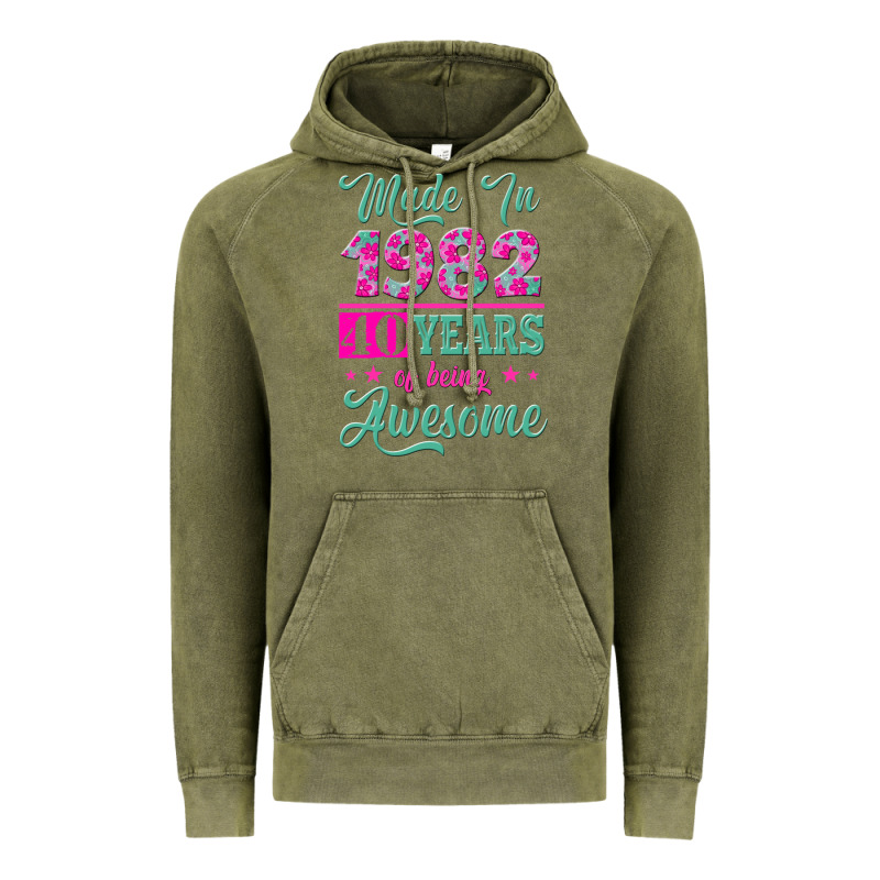 Made In 1982, 40 Years Of Being Awesome Vintage Hoodie by Jasminsmagicworld | Teevron