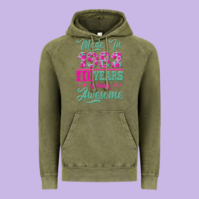 Made In 1982, 40 Years Of Being Awesome Vintage Hoodie Designed By Jasminsmagicworld