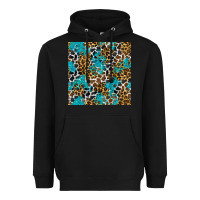 Black turquoise glitter cowhide leopard seamless pattern Heavyweight Hoodie - BundleAndBundleShop