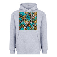 Heather Grey turquoise glitter cowhide leopard seamless pattern Heavyweight Hoodie - BundleAndBundleShop