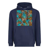 Navy turquoise glitter cowhide leopard seamless pattern Heavyweight Hoodie - BundleAndBundleShop